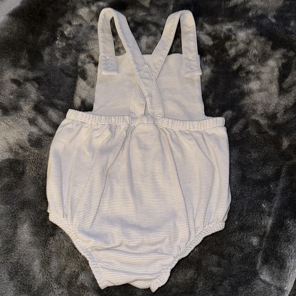 Squiggles by Charlie Grey Striped Tractor Appliqué Pima Cotton Bubble Size 6-9m - Picture 4 of 4